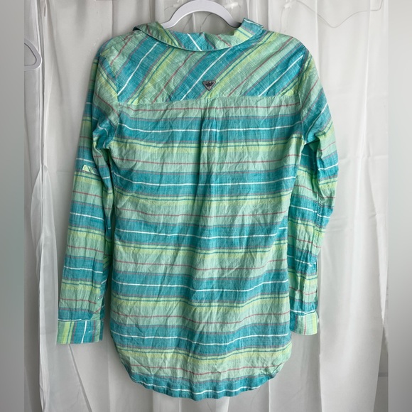 Columbia Pro Fishing Gear PFG Women’s Mediums Long Sleeve Shirt Blue & Green - Picture 5 of 5